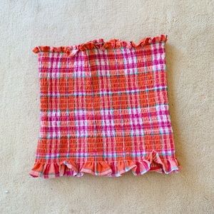Forever 21 Gingham Smocked Tube Top
